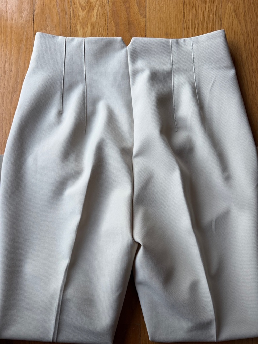 Zara Cream High-Rise Tailored Women's Pants - Picture 5 of 6